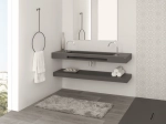 Plan vasque lavabo sur mesure : L 130 à 201 x P 40 à 51 cm, finition lisse mate, 10 couleurs au choix, Anti bactérien, résine Akrytan® teinté dans la masse, Livraison Offerte.